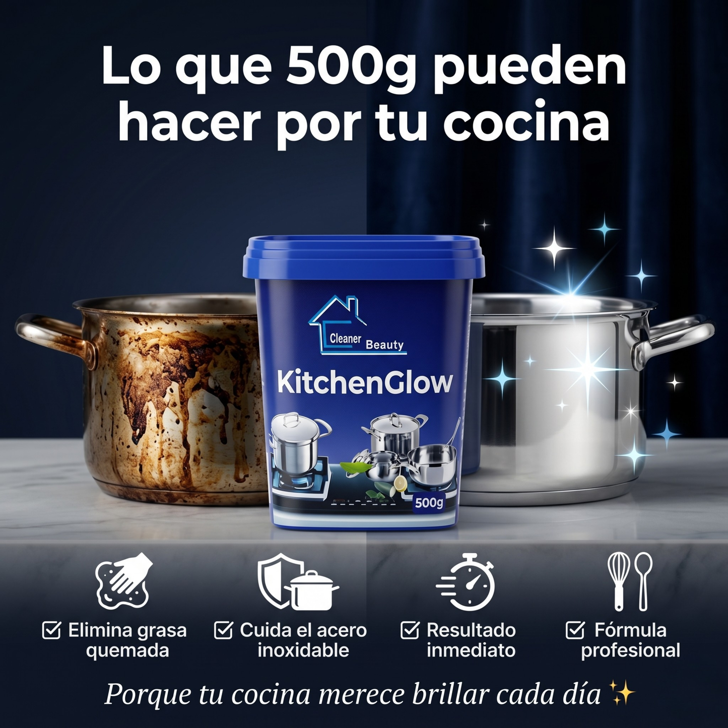KitchenGlow™ – Limpieza Profunda Sin Esfuerzo para una Cocina Impecable