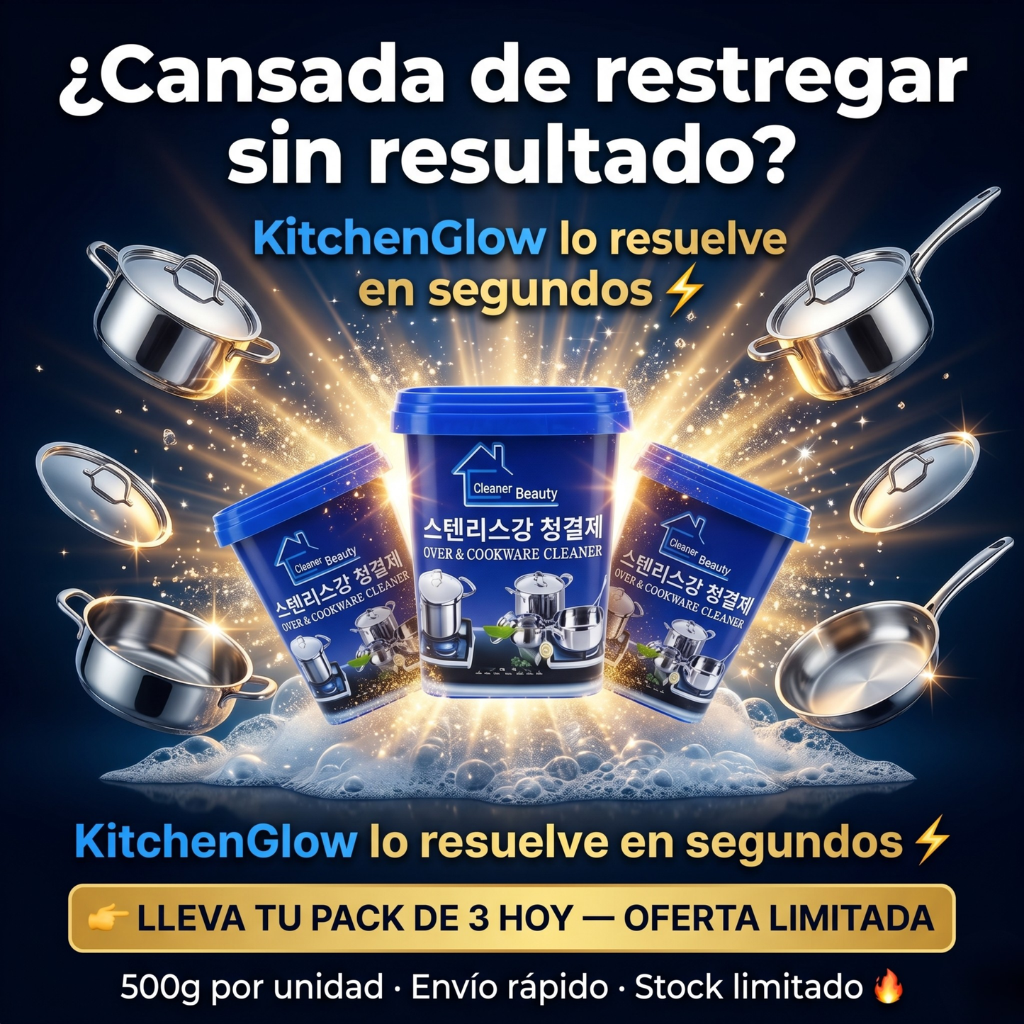 KitchenGlow™ – Limpieza Profunda Sin Esfuerzo para una Cocina Impecable