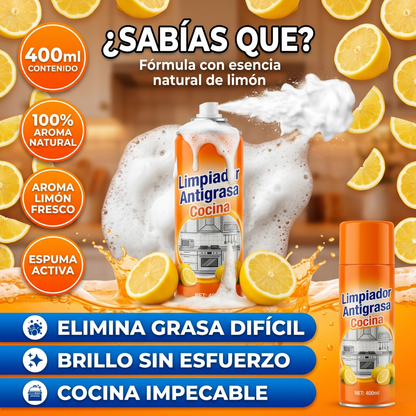 LimpiMax™ – Antigrasa ultrapoderoso para cocinas, fórmula de acción rápida con aroma limón